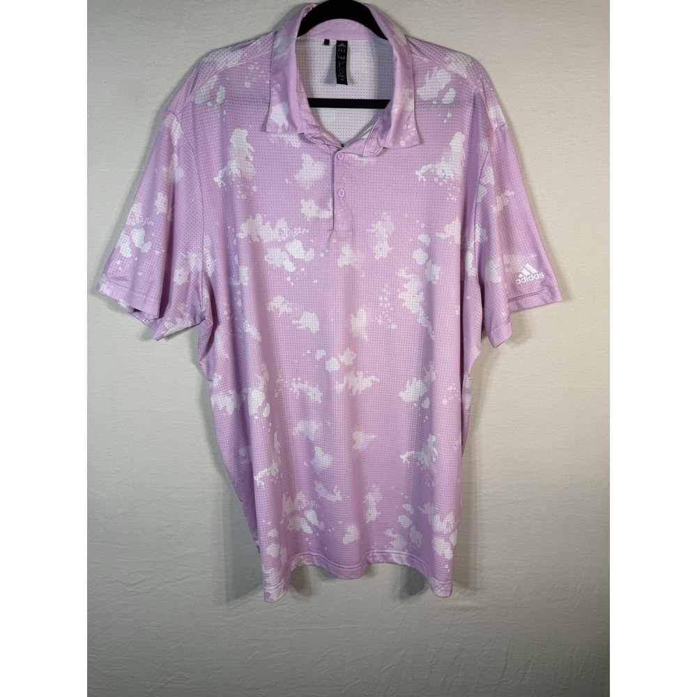 Adidas Men's Pink Golf Polo Shirt Regular Size 2XL Golf